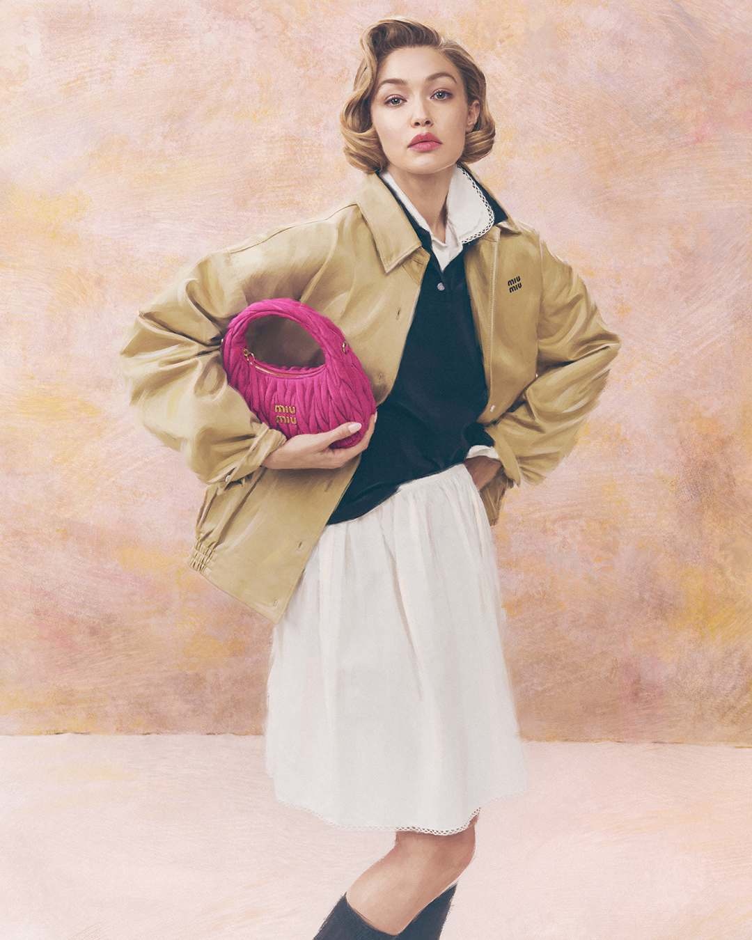 Najnov&scaron;ia kampaň Miu Miu s Gigi Haddid3